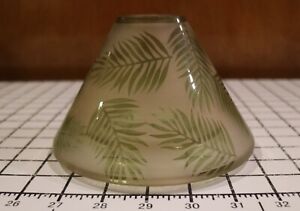 Yankee Candle Tropical Frosted Glass Green Palm Leaf Design Jar Candle Shade