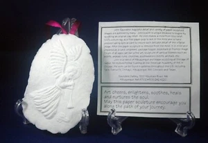 NM Artist John Saunders Paper Sculpture Christmas Angel Ornament - Imprint Sig - Picture 1 of 9