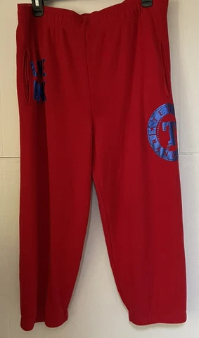 VICTORIA SECRET PINK & 5th & Ocean womens MLB TEXAS RANGERS lounge pants red L Cover