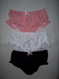 Shein Mädchen 11 Jahre 3er-Pack Rüschenbesatz mit rosa Schleife Höschen schwarz/weiß/pink neu in Verpackung Tween - Bild 1 von 2