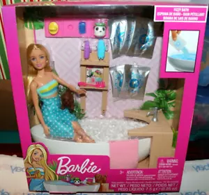 2019 YOU CAN BE ANYTHING BARBIE FIZZY BATH TUB SPA PLAYSET PUPPY BAMBOO PLANT - Picture 1 of 18