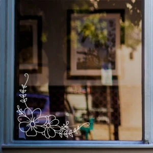 Blumen Fensteraufkleber Ladenaufkleber Haus Fensteraufkleber Blumendekoration - Bild 1 von 4