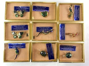 9 FRANCESCA ITALIANA Vintage Swarovski Crystal Brooches in Boxes NOS - Picture 1 of 17