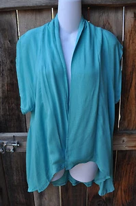 NEW ART TO WEAR FLIRTY FLAIR JACKET IN SOLID AQUA MINT BY MISSION CANYON,OS! - Picture 1 of 4