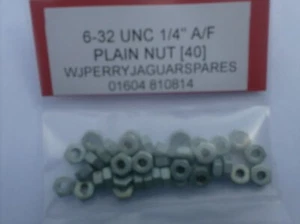 6-32 UNC PLAIN NUTS   1/4" A/F   X 40 - Picture 1 of 1