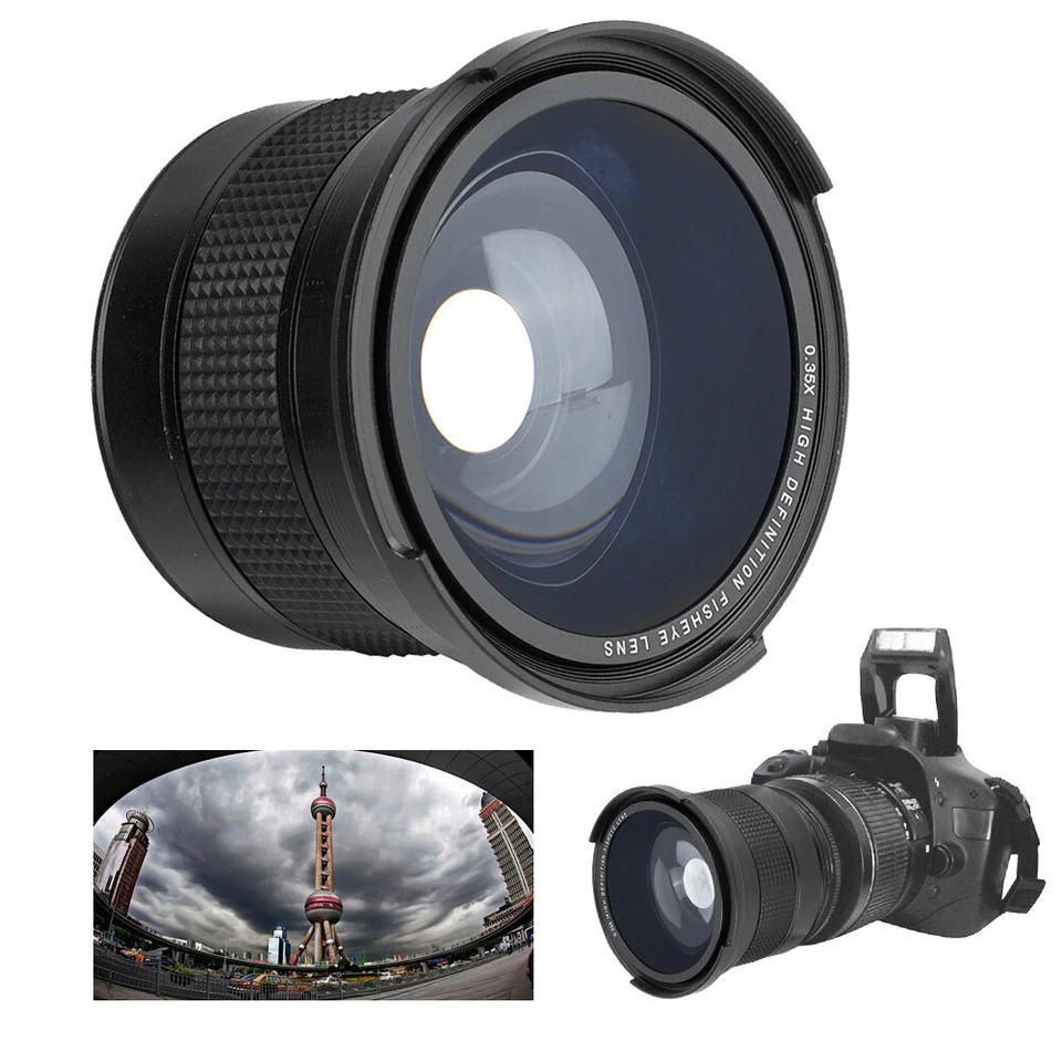 49mm/52mm/55mm/58mm 0.35X Universal Wide Angle Fisheye Lens for SLR DSLR Camera  - Image 1 of 4