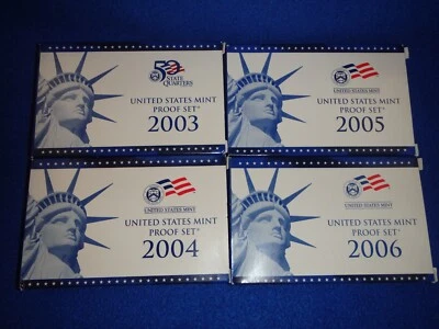 2003 2004 2005  2006 U.S. Mint Clad Proof Sets & State Quarters in OGP - Image 1 of 4