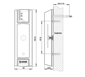 Lector de tarjetas Jablotron OASiS JA-80N RFID Wiegand 26b - Imagen 1 de 2