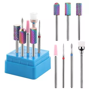 7 Pcs Carbide Nail Drill Bits Set Electric File Manicure Pedicure Nail Art Tools - Picture 1 of 7