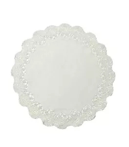 Traditional Floral Embroidered Cutwork Design Placemat Doiley 18" Round Cream - Picture 1 of 2
