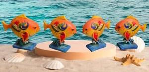 (LOT OF 4) Jim Shore Heartwood Creek "Mini 3" Fish" 4021447 Goldfish Figurines - Picture 1 of 5