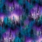 Timeless Treasures Aurora Fog Pine Tree Forest Quilt Fabric by the Yard