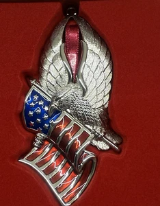 Gorham Eagle of Liberty Patriotic Ornament Eagle w/US Flag NIB - Picture 1 of 2