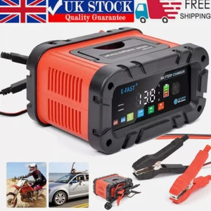 Digital Smart Car Battery Charger 12V/24V Lithium Lifepo4 Lead-Acid AGM Tool UK - Picture 1 of 18