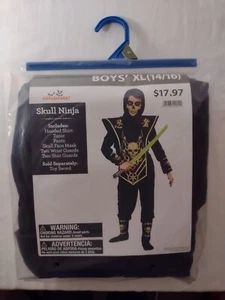 Totenkopf Ninja Kostüm Jungen XL 14-16 * NEU - Bild 1 von 5