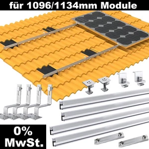 Set montaggio pannello solare fotovoltaico supporto fissaggio fotovoltaico tetto in mattoni binario - Foto 1 di 18