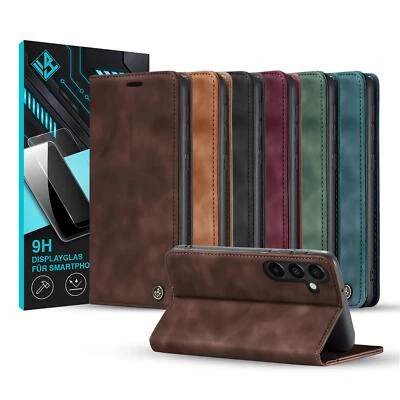 HÜLLE FÜR SAMSUNG GALAXY A14 / A15 / A16 / A17 Handy Hülle für Samsung Galaxy A17 A16 A15 A14 5G Cover Klapphülle Case 9H Glas