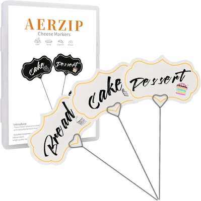 Marcadores de etiquetas de queijo para tábua de charcutaria cupcake toppers placas de aperitivo, buf - Imagem 1 de 4