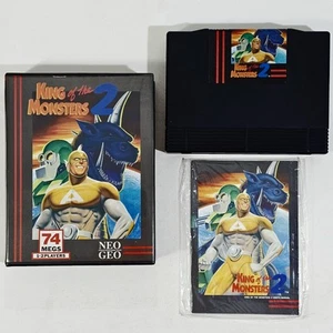 Neo Geo AES Kaiju Beat'Em Up KING OF MONSTERS 2 US/EU CIB NM Godzilla Wrestling - Picture 1 of 11