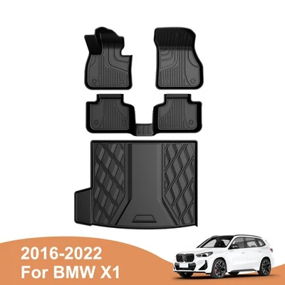 For 2016-2022 BMW X1 TPE 3D Floor Mats and Cargo Liner All Weather Accessories Foto 1 de 4