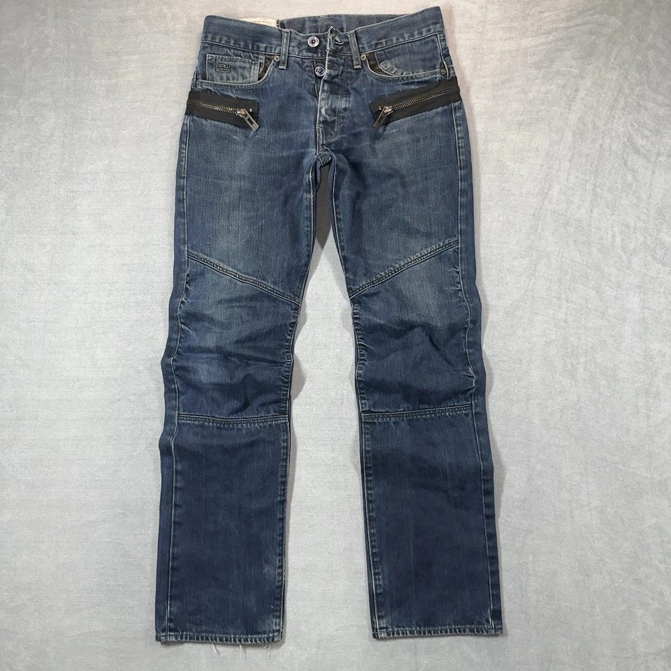 Pantalones de mezclilla G-Star Raw para hombre 31X32 Plus Sudden rectos lavado oscuro bolsillos con cremallera Foto 1 de 4