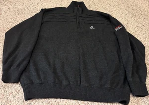 Oscar Jacobson Prestwick Golf Club Scotland 1/4 Zip Pullover Black Mens Size 2XL - Picture 1 of 4
