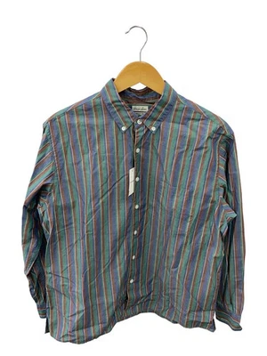 Camisa de manga larga Steven Alan, talla S, algodón, rayas verdes, 8111-218-0386 Foto 1 de 4