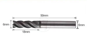 Neu 6x50mm für Graphit Material 70° Wolfram Stahl Fräser PKD Beschichtung - Bild 1 von 1