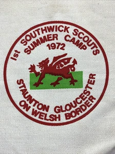 1st Southwick Scouts Summer Camp 1972 Staunton Gloucester Welsh Border Lge Patch - Picture 1 of 3