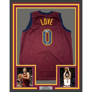 Framed Facsimile Autographed Kevin Love 35x39 Red Reprint Laser Auto Jersey - Picture 1 of 2