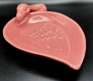 Vintage Hand-Crafted Ceramic Pink Flamingo Soap Dish/Trinket Tray 7" Home Decor' - Picture 1 of 11