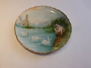 Vintage JPSV Teller, klassische Schwanen-/Mädchenszene - Bild 1 von 3