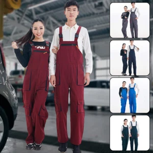 Men Work Trousers Overalls Bib & Brace work Trousers Dungarees MultiPocket S-4XL - Picture 1 of 17