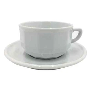 Apilco Bistro Breakfast Cup and Saucer White 280ml, Porcelain - Picture 1 of 1