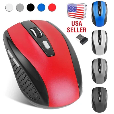 Wireless Optical Mouse Mice 2.4GHz USB Receiver For Laptop PC Computer DPI USA - Image 1 of 4