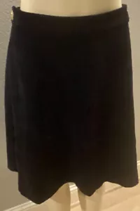 KARL LAGERFELD PARIS NEW Women's Blue Faux-suede skirt. Sz 10 Gold Buttons. - Picture 1 of 7