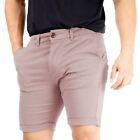 Mens Stretch Chino Shorts Roll Up Cotton Slim Fit Casual Summer Twill Pants