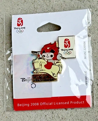 2008 Beijing Olympic Pin MODERN PENTATHLON Mascot Sports Pin - Image 1 of 4