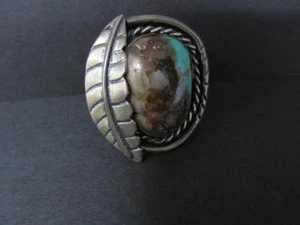 Großer reiner Silber Türkis Edelstein Ring Größe 7 Navajo Stück - Bild 1 von 8