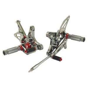 Gray CNC Adjustable Rearset Footrests Footpeg For KAWASAKI ZX-6R ZX636 2009-2023 - Picture 1 of 8