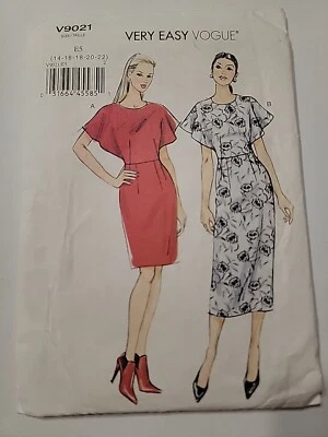 Vogue Sewing Pattern V9021 Misses' fitted Dress  Extended sleeve sz 14-22 - Image 1 of 3