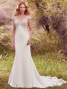 Maggie Sottero, Odette / 7MC398, Sze 12. Crepe wedding dress. NEW!! - Picture 1 of 10