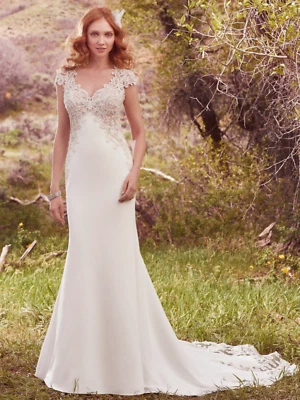 Maggie Sottero, Odette / 7MC398, Sze 12. Crepe wedding dress. Sample!!  - Image 1 of 4