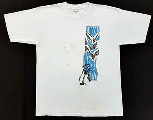 Vintage Gospel Tent Rhodes New Orleans Tee Light Blue Size L Distressed T-Shirt - Picture 1 of 12