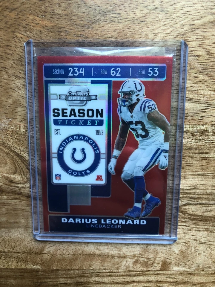 Darius Leonard 2019 Panini Contenders Optic Red #'ed 123/199! HOT! DPOY? Colts!  - Image 1 of 1
