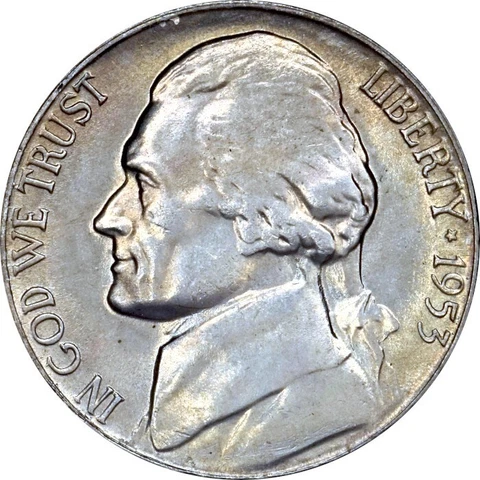 1953 S Jefferson Nickel - CH BU! Cover