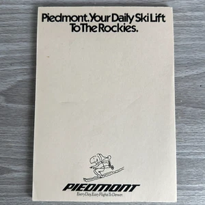 Vtg Piedmont Airlines Notepad Stationary Paper 5x7" Daily Ski Lift Rockies Used - Picture 1 of 11