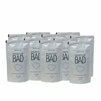 DIACLEANSHOP Magnesiumbad 10er Pack aus Magnesium Flakes (10 x 250g) für ein Fußbad
