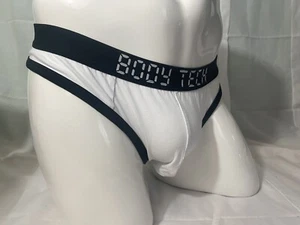 Body Tech White & Black Thong Sz L Sexy Gay Mens Model NWOT RARE. LOOk - Picture 1 of 5