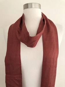 EILEEN FISHER LACQUER/REDS HOUNDSTOOTH SILK SKINNY SCARF O/S NEW - Picture 1 of 4